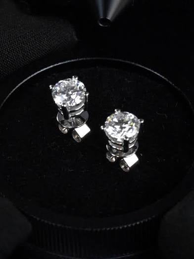 Fair moissanite Halo Earrings